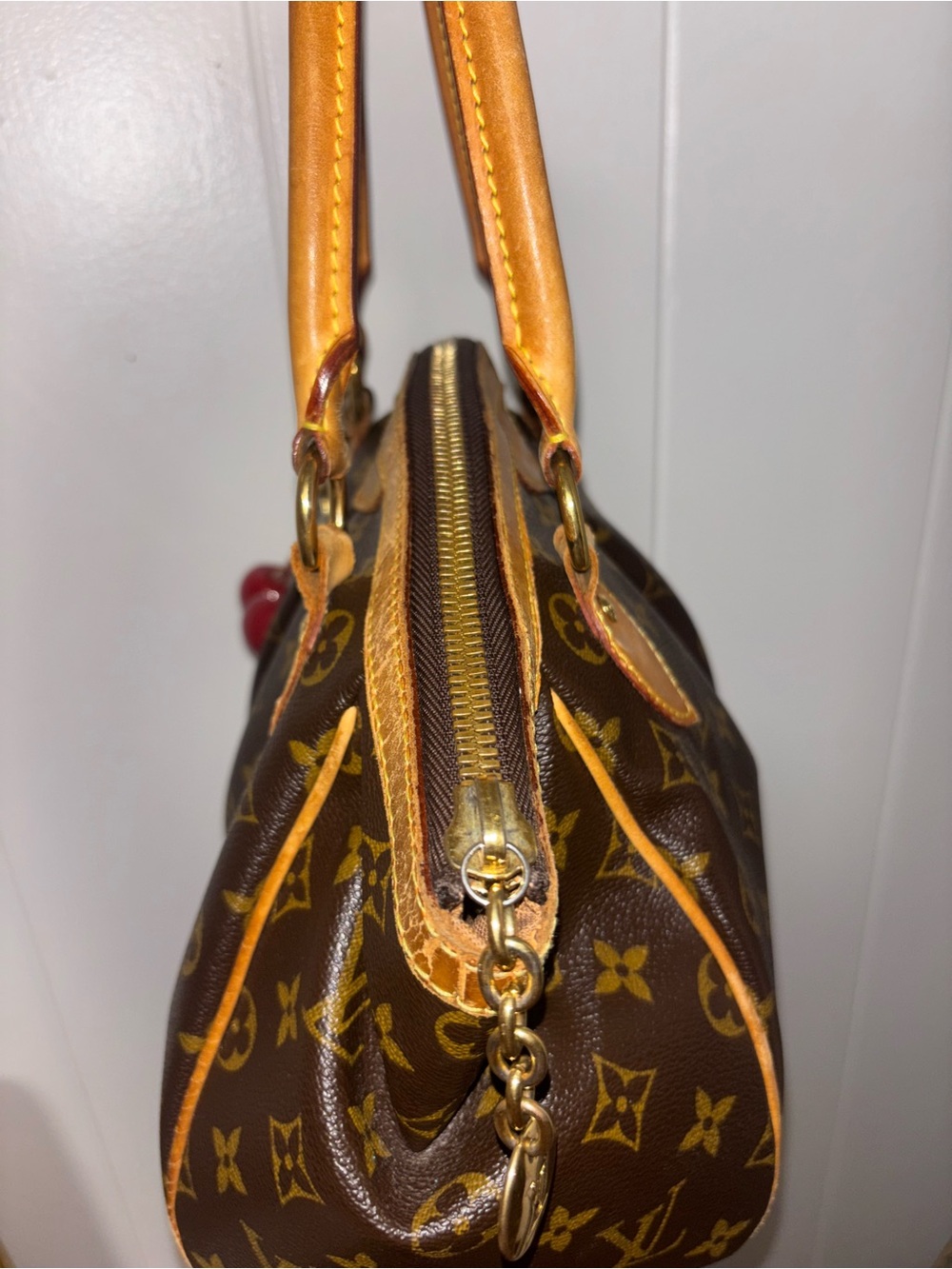 AUTHENTIC VINTAGE Louis Vuitton Brown Monogram Satchel - Picture 5 of 6
